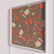 Load image into Gallery viewer, Vibrant Oktoberfest themed bratwurst music illuminated pewter tone neon bar decor