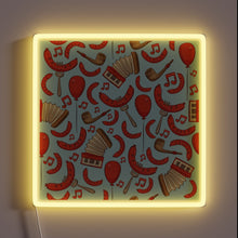 Load image into Gallery viewer, Vibrant Oktoberfest Celebration with Bratwurst and Music in Neon Colors
