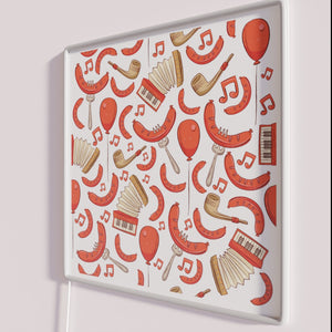 Bratwurst and music inspired neon signs for Oktoberfest party decor