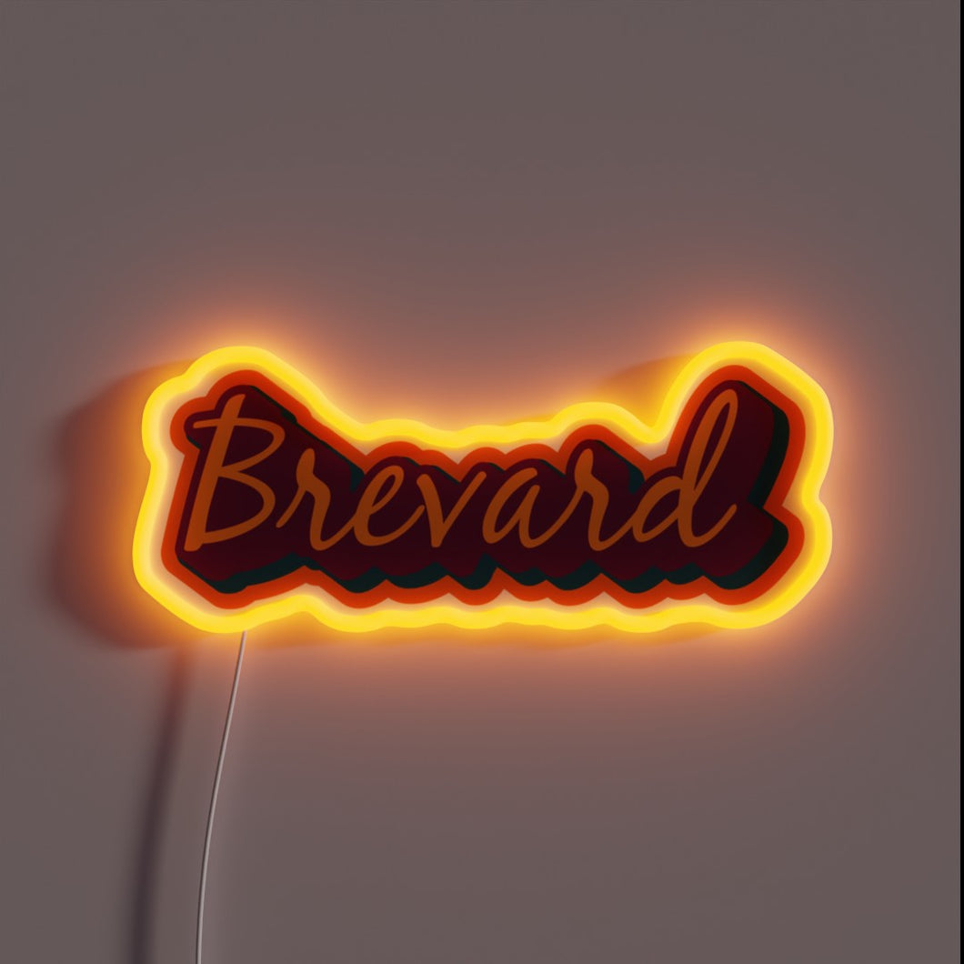 Brightly lit Asheville-inspired RGB neon sign for Brevard's WNC vibe