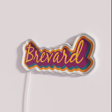 Load image into Gallery viewer, Bright Retro-Style Brevard NC Asheville WNC Neighborhood Customizable RGB Neon Sign