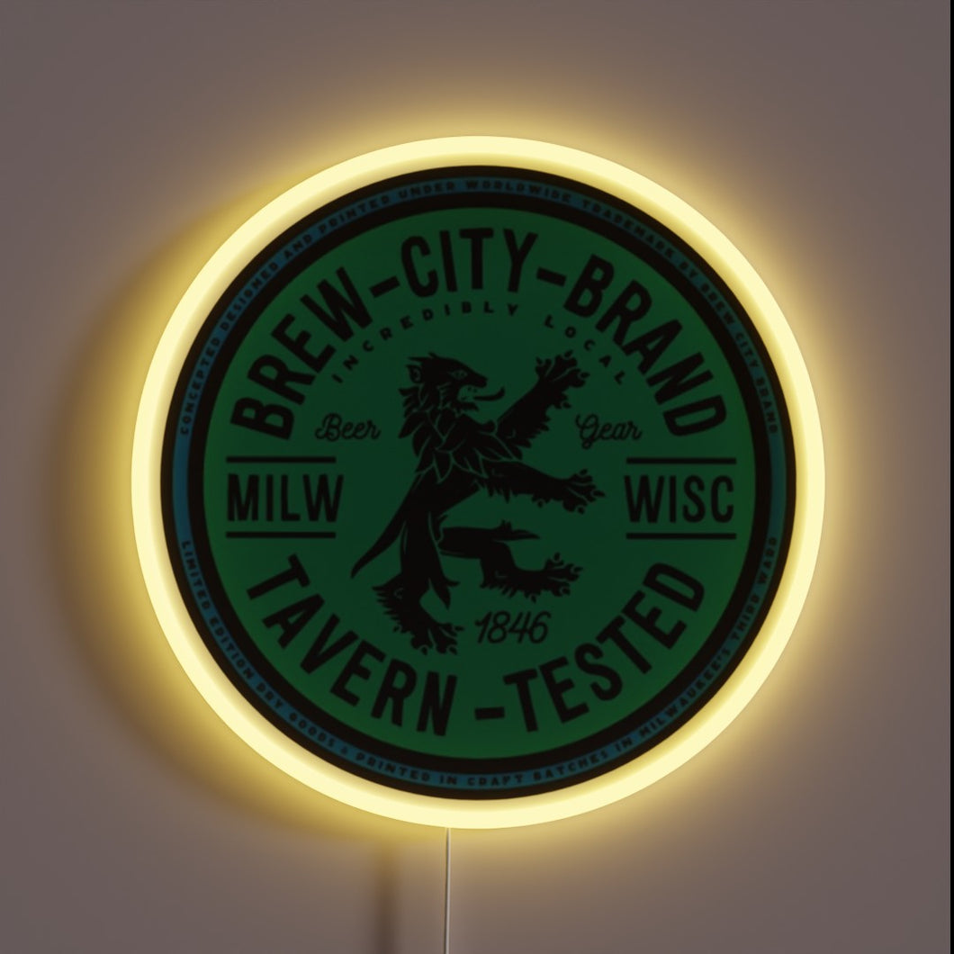Customizable RGB neon light display with bold Milwaukee city pride.