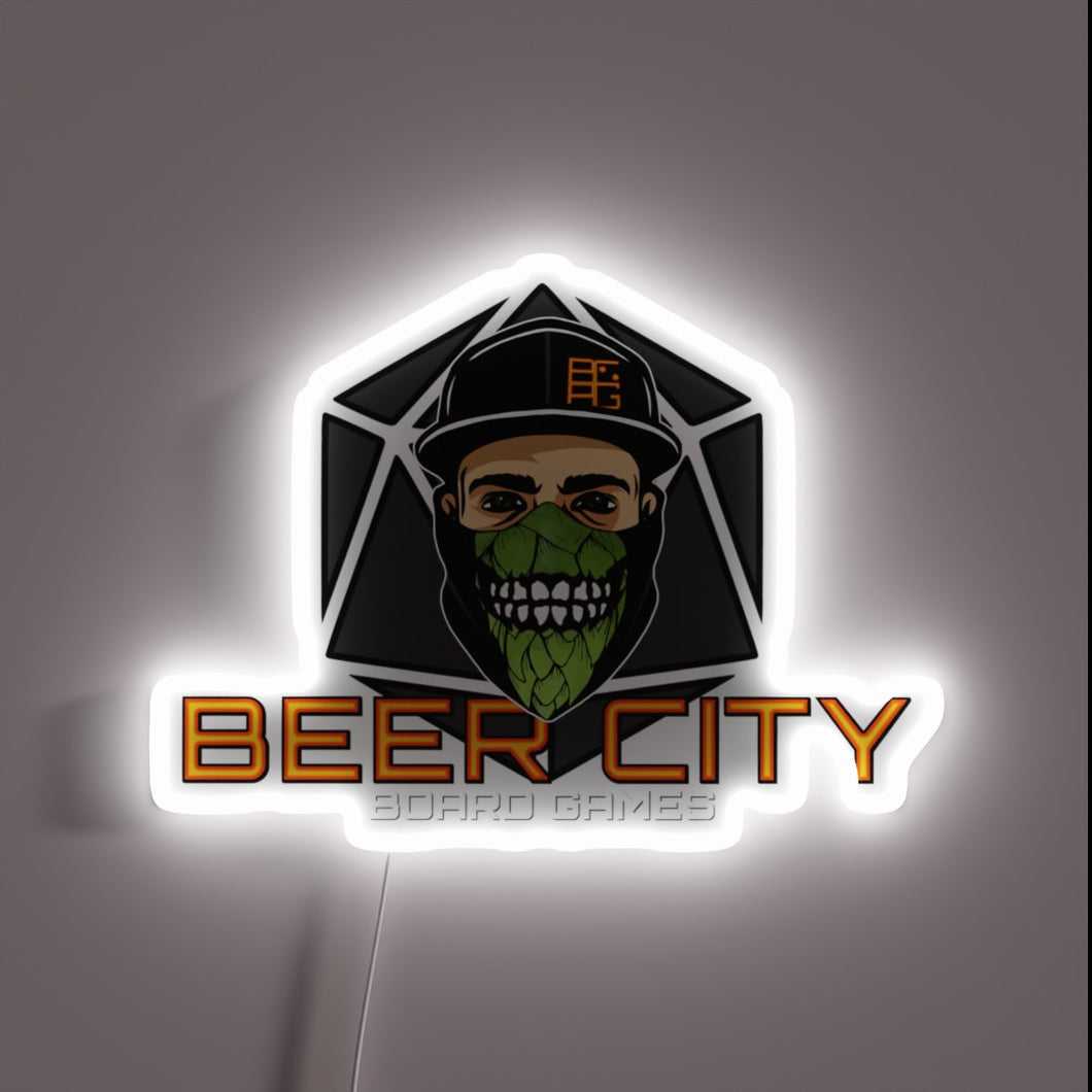 Glowing, full-color logo of the Brew Crew sports team