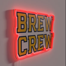 Load image into Gallery viewer, Vibrant &#39;Brew Crew&#39; neon light sign for home bars and kitchens.