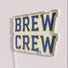 Load image into Gallery viewer, Vibrant Brew Crew Neon Sign in White and RGB Colors