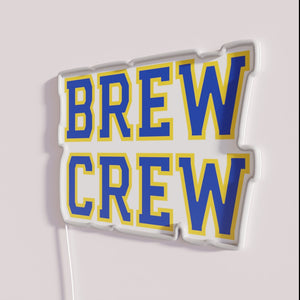 Vibrant Brew Crew Neon Sign in White and RGB Colors