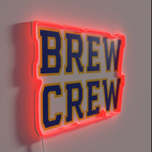 Load image into Gallery viewer, Brew Crew&#39;s modern white neon sign with RGB color changing