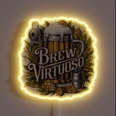 Brewing Excellence Illuminated with Colorful RGB Neon Light Sign