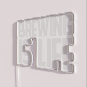 Neon beer brewing life motto with colorful rgb lighting