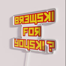 Load image into Gallery viewer, Vibrant RGB neon bar sign with bold &#39;Brewski for Youksi&#39;