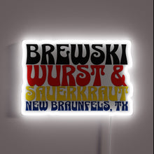 Load image into Gallery viewer, Neon Sign Advertisement for Brewski&#39;s Authentic German-Style Würst Haus Experience