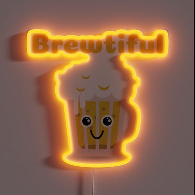 Neon RGB LED Sign with Kawaii Design for Beer Lovers