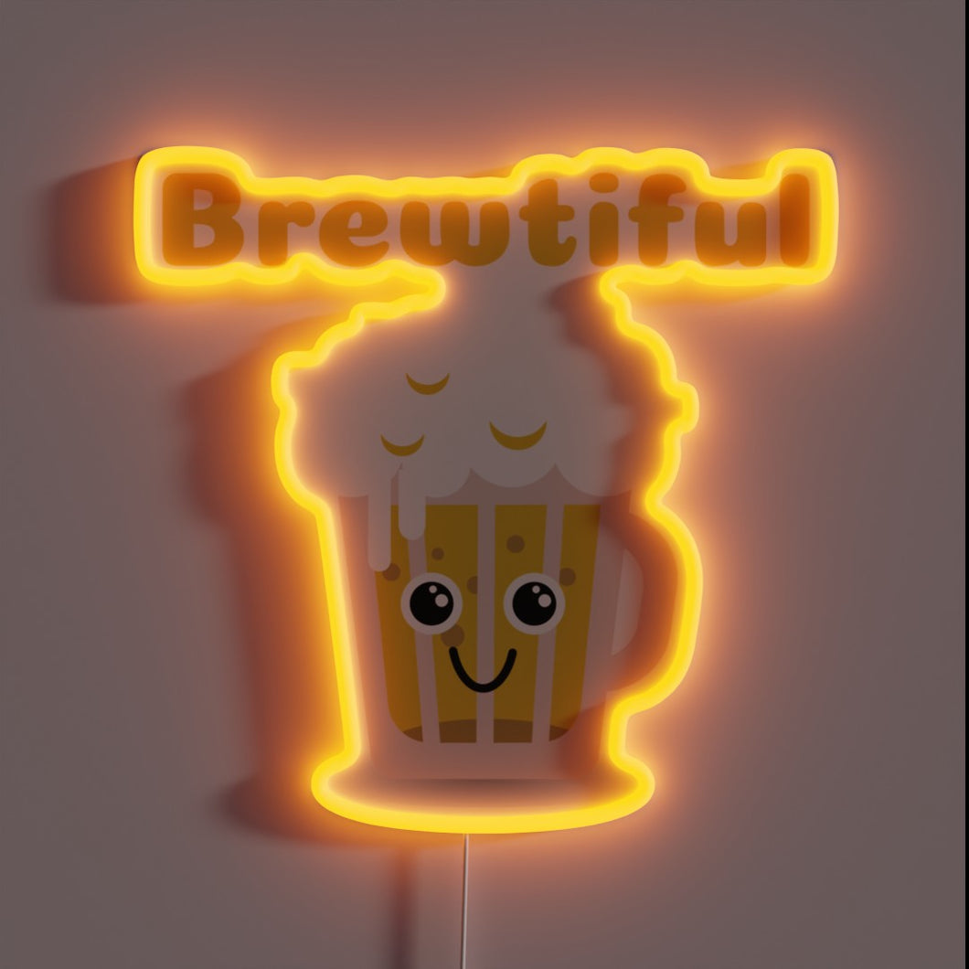 Neon RGB LED Sign with Kawaii Design for Beer Lovers