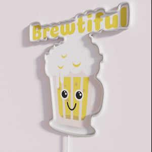 Brewery Neon Sign with Vibrant RGB Colors and Japanese Beer Theme