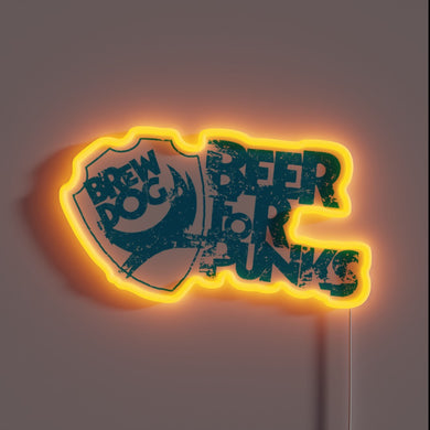 Electric Neon Sign, British For Punk Rebellion Movement Illuminated Logo