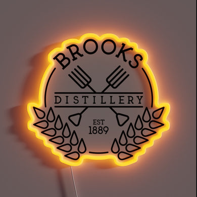 Vibrant Brooks Distillery RGB neon sign for bar decor enthusiasts