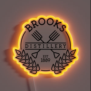 Vibrant Brooks Distillery RGB neon sign for bar decor enthusiasts