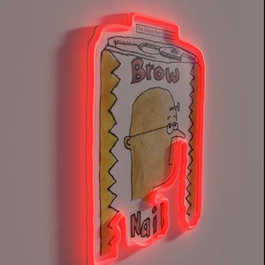 Indoor Neon Sign with Distressed Brown Ale Beer Font Design