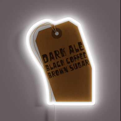 Glowing neon decorative light in brown sugar color tones