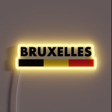 Load image into Gallery viewer, RGB Neon Sign Displaying Iconic Belgian City Emblem in Minimal Style