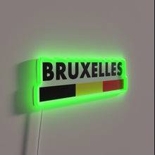 Load image into Gallery viewer, Brussels City Centre Minimalist Neon Sign with RGB Color Accents