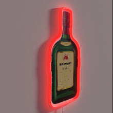 Load image into Gallery viewer, Vintage style illuminated &#39;Buchanan&#39;s Bottles&#39; bar and spirits advertising sign.