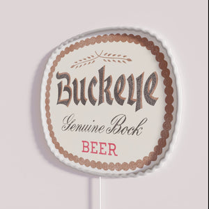 Retro Buckeye Beer Neon Sign, Vintage Breweriana Home Decor Accent Lighting