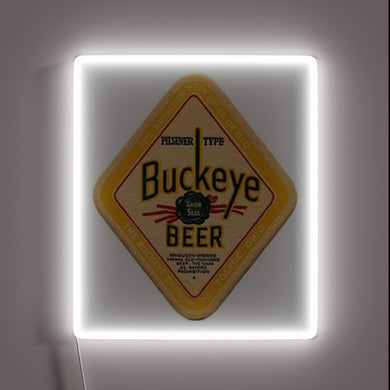Vibrant Buckeye Spirit Illuminated with Electrifying Green Beer Sign