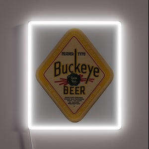 Vibrant Buckeye Spirit Illuminated with Electrifying Green Beer Sign