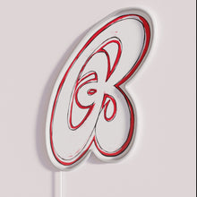 Load image into Gallery viewer, Bright RGB neon sign featuring iconic Budvar B pop logo