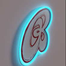 Load image into Gallery viewer, RGB Neon Light Sign Featuring Budvar B Pop Logo Illuminated Design