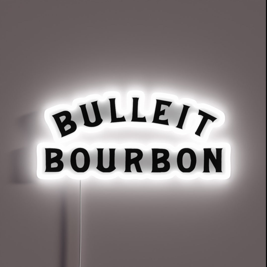Bulleit Bourbon Whiskey Neon Sign with Vibrant Colorful RGB Lighting