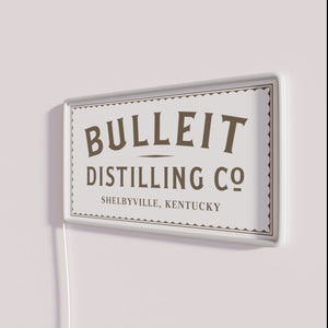 Bright LED Bourbon Sign with RGB Colors Bulleit Logo Display