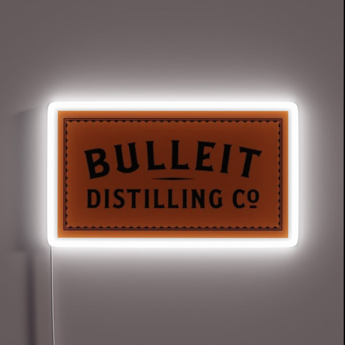 Neon Lit Sign Featuring Bulleit Distilling Co's Iconic Bourbon Logo