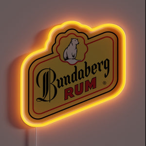 Bundaberg Rum neon sign with polar bear logo.