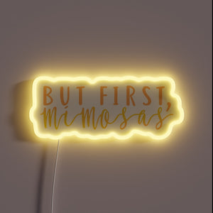 Brunch Vibes Only: Neon Mimosas Sign with Color-Changing Rainbow LEDs