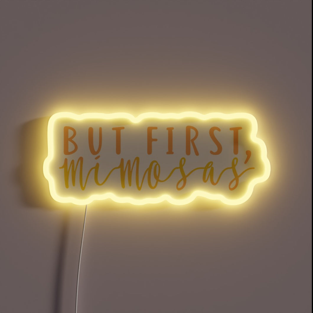 Brunch Vibes Only: Neon Mimosas Sign with Color-Changing Rainbow LEDs