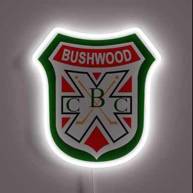 Bushwood Country Club neon sign – classic Caddyshack-inspired wall decor featuring golf crest logo, perfect for fans, game rooms, or golf-themed bars