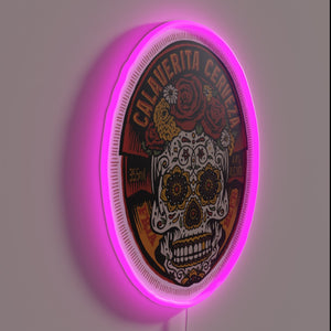 Neon Calaverita Cerveza Bar Sign with Color-Changing RGB Lights