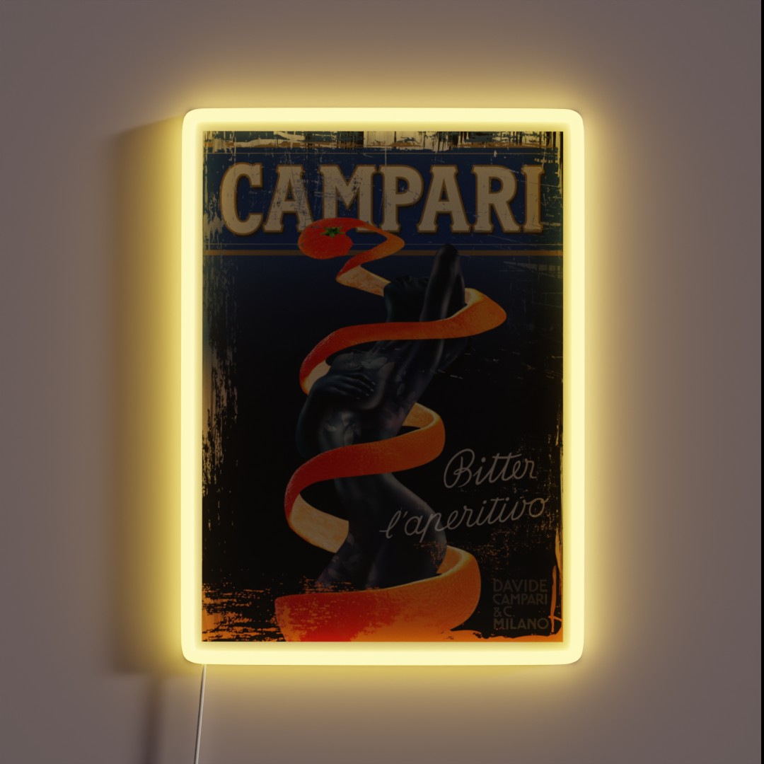 Campari Vintage Orange Peel Distressed Design Type 2 Rgb