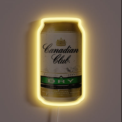 Canadian Club Whiskey Dry Neon Sign with Bright RGB Lighting
