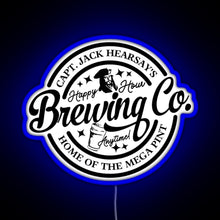 Load image into Gallery viewer, Captain Jack Hearsay s Brewing Company Home of the Mega Pint RGB neon sign blue