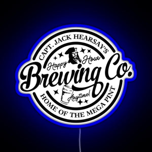 Captain Jack Hearsay s Brewing Company Home of the Mega Pint RGB neon sign blue