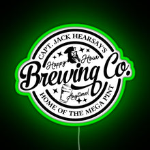 Load image into Gallery viewer, Captain Jack Hearsay s Brewing Company Home of the Mega Pint RGB neon sign green