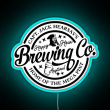 Load image into Gallery viewer, Captain Jack Hearsay s Brewing Company Home of the Mega Pint RGB neon sign lightblue 