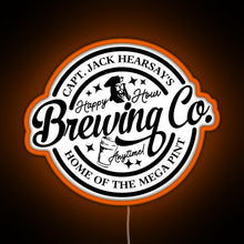 Load image into Gallery viewer, Captain Jack Hearsay s Brewing Company Home of the Mega Pint RGB neon sign orange