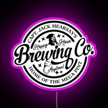 Load image into Gallery viewer, Captain Jack Hearsay s Brewing Company Home of the Mega Pint RGB neon sign  pink