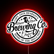 Load image into Gallery viewer, Captain Jack Hearsay s Brewing Company Home of the Mega Pint RGB neon sign red