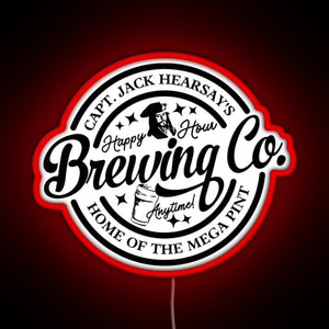 Captain Jack Hearsay s Brewing Company Home of the Mega Pint RGB neon sign red