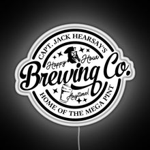 Load image into Gallery viewer, Captain Jack Hearsay s Brewing Company Home of the Mega Pint RGB neon sign white 